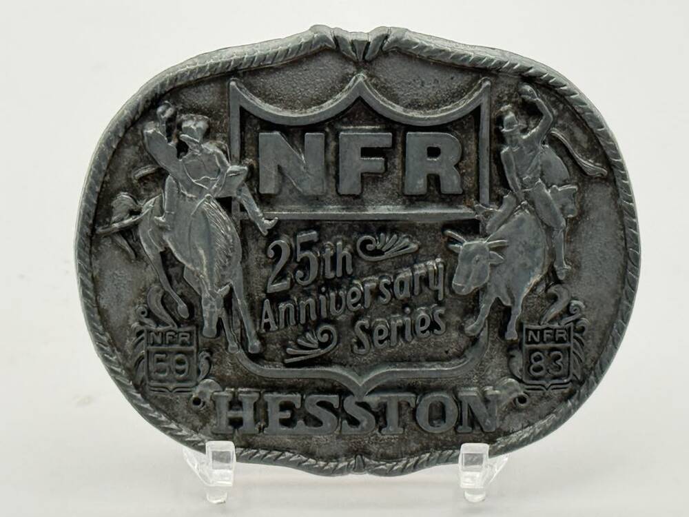 NFR 25th Aniversary Rodeo Belt Buckle Vintage Western Collectible USA